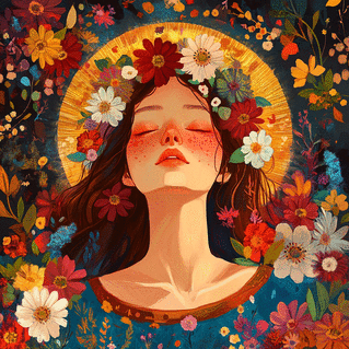 carte Fleurs éclatantes pour Sainte Catherine radieuse 