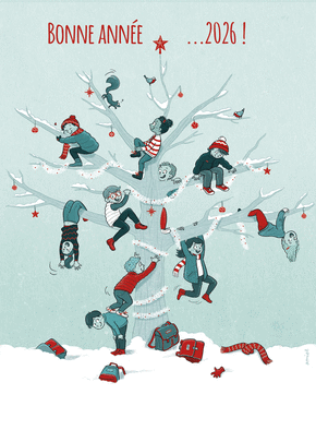 carte Des enfants joyeux dans un arbre pour 2026 