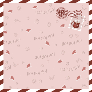 carte Ho Ho Ho, Noël festif en rose chic 