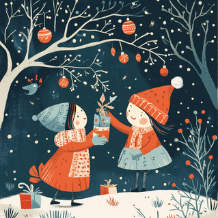 carte Jouets et surprises dans la neige d'hiver 