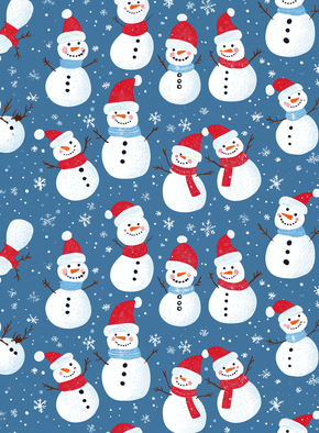 carte Bonhommes de neige joyeux sous la neige 