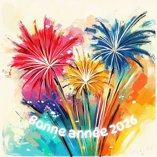 carte Feux d'artifice en couleurs pour 2026 