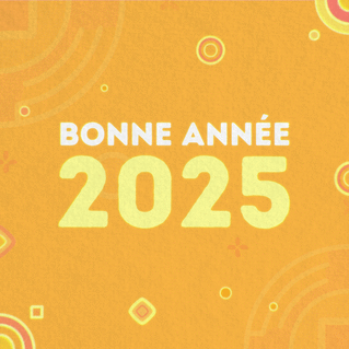 carte bonne année 2026 en jaune éclatant 