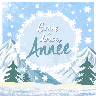 carte Voeux de douceur dans un paysage hivernal 