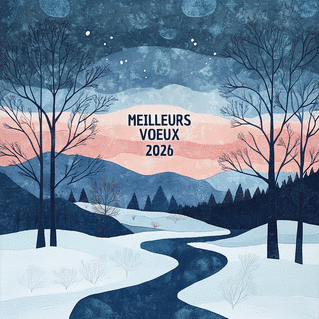 carte Voeux hivernaux pour une année apaisante 2026 
