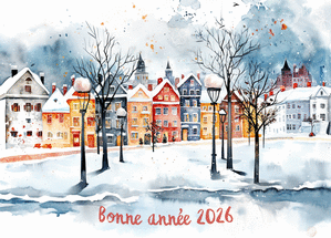 carte Voeux d'hiver au village 2026 