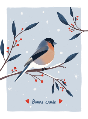 carte Chants d'oiseaux pour une année sereine 2026 