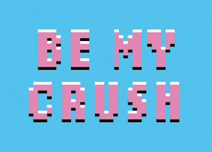 carte Be my crush : d&eacute;claration d'amour vintage 