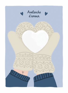 carte Avalanche d'amour en gants tendres 