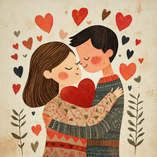 carte C&oelig;ur &agrave; c&oelig;ur dans un oc&eacute;an de tendresse 