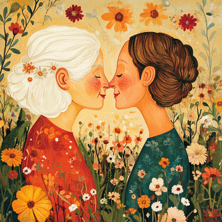 carte Tendre étreinte florale pour Mamie chérie 