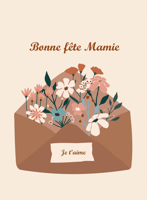 carte Fleurs tendres et amour pour Mamie chérie 