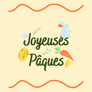 carte Joyeuses Pâques avec un lapin malicieux 