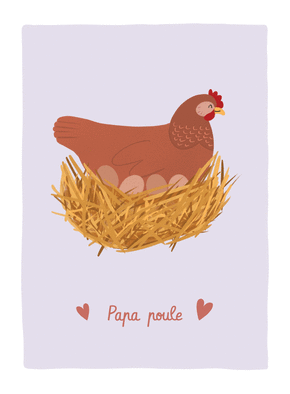 carte Papa poule, une fête pleine d'amour 