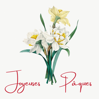 carte Fleurs délicates pour une joyeuse Pâques 