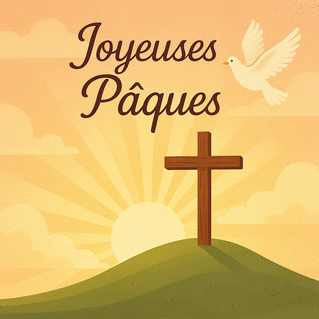 carte Pâques, lumière de la résurrection divine 