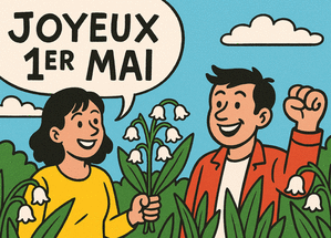 carte Muguet rayonnant pour célébrer le printemps 