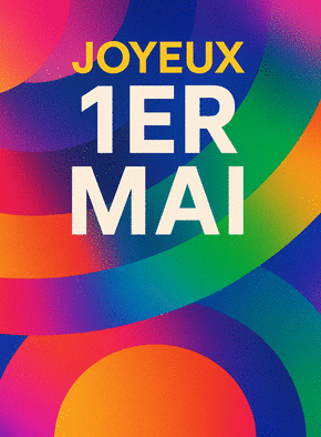 carte Joyeux 1er Mai avec des couleurs éclatantes 