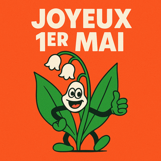 carte Muguet joyeux avec un sourire printanier 