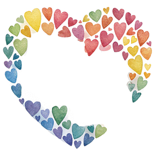 carte Cœurs colorés pour célébrer maman 