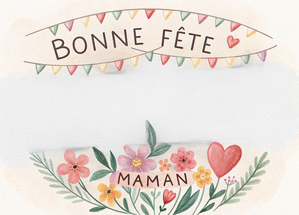 carte Fleurs pastel pour célébrer maman avec amour 