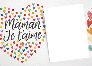 carte Coeurs colorés pour célébrer maman 