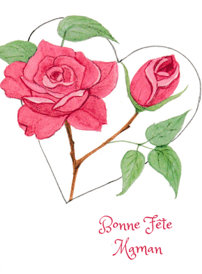 carte Roses élégantes pour célébrer maman 