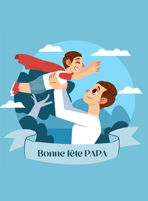 carte Super héros papa, un champion de l'amour 