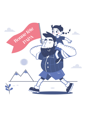 carte Fête des pères avec mon papa aventurier 