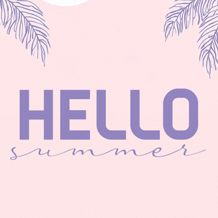 carte Hello été coloré sous un ciel pastel 