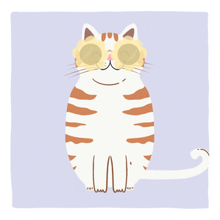 carte Chat relaxé avec lunettes pour des vacances ensoleillées 