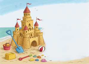 carte Château de sable et souvenirs d'été 