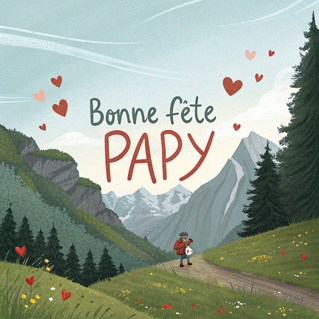 carte Papy en pleine nature pour une fête joyeuse 