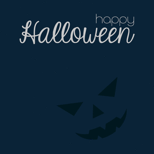 carte Halloween malin avec un sourire mystérieux 