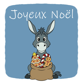 carte Joyeux Noël de l`âne 
