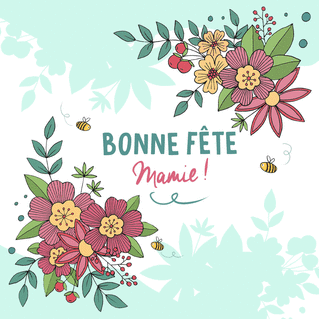 carte Bonne f&ecirc;te mamie 