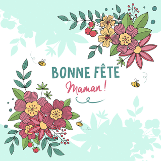 carte Bonne f&ecirc;te maman 