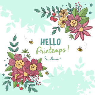 carte Hello Printemps 