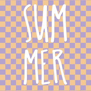 carte SUMMER : Vibes estivales sur fond color&eacute; 