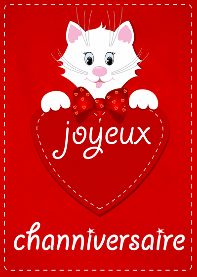 Carte Joyeux Channiversaire Envoyer Une Vraie Carte Anniversaire Chat Des 0 99 Merci Facteur