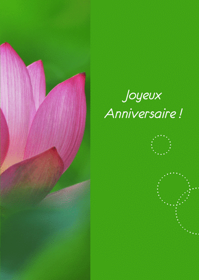 Carte Joyeux Anniversaire Et Nénuphare : Envoyer une Carte 