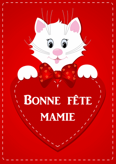 Carte Petit Chat Bonne Fete Mamie Envoyer Une Vraie Carte Fete Des Grand Meres Pour Enfants Des 0 99 Merci Facteur