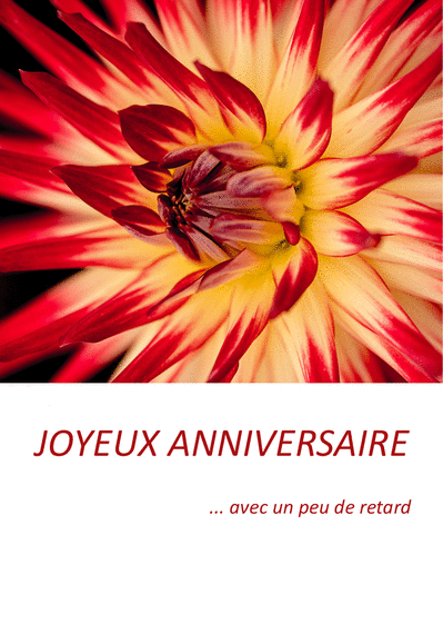 Carte Joyeux Anniversaire Avec Un Peu De Retard Envoyer Une Carte Anniversaire Fleurs Des 0 99 Merci Facteur