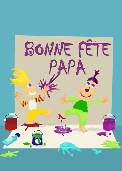 Carte Bonne Fete Papa A La Peinture Envoyer Une Vraie Carte De Fete Des Peres Des 0 99 Merci Facteur