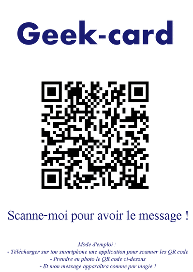 Carte De Voeux Qr Code Envoyer Une Carte De Voeux 21 Pour Geek Des 0 99 Merci Facteur