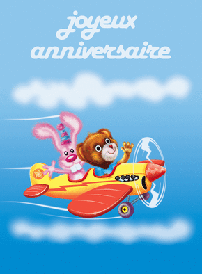 carte anniversaire garçon 1 an Carte Joyeux Anniversaire Dans Un Petit Avion Envoyer Une Carte carte anniversaire garçon 1 an