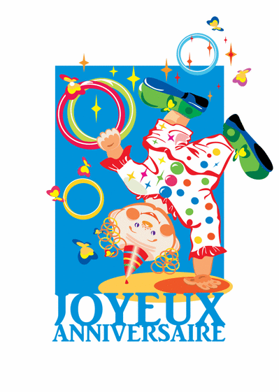 Carte Joyeux Anniversaire Avec Un Clown Envoyer Une Vraie Carte Anniversaire Enfant Des 0 99 Merci Facteur