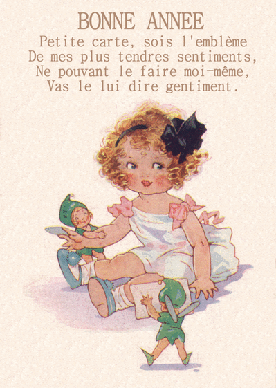 Carte de voeux 2019 enfant et mignonne