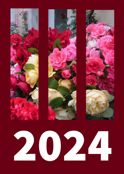 Carte Bonne Année 2024 Entouré De Fleur : Envoyer une vraie Carte