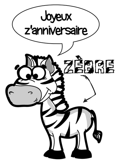Carte Un Joyeux Anniversaire Zebre Envoyer Une Carte Anniversaire Z Animaux Des 0 99 Merci Facteur